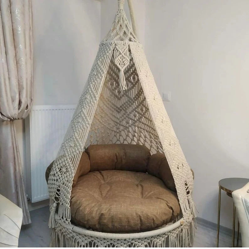 Macrame Swing Hammock Chair Outdoor And Indoor