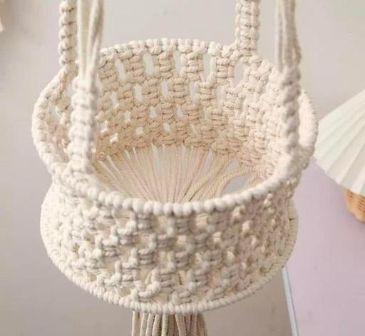 Handmade Macrame Hanging Planter Basket Balcony Garden Accessories
