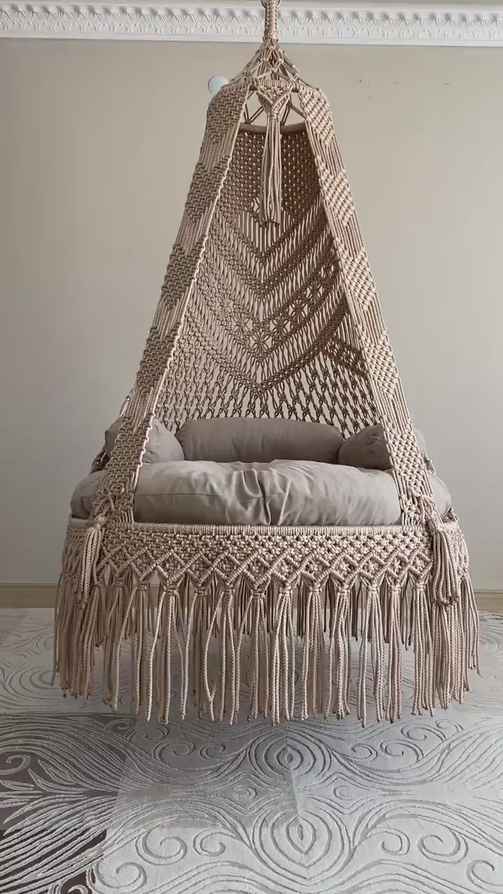 Macrame Swing With Cushions in 35 inches